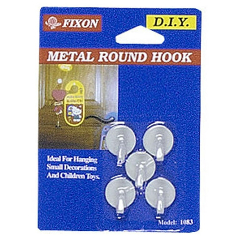 FIXON Round Metal Hooks | Set of 5 | Self-Adhesive | Versatile & Durable |  Ideal for Home & Office | Space Saver | Contemporary Design