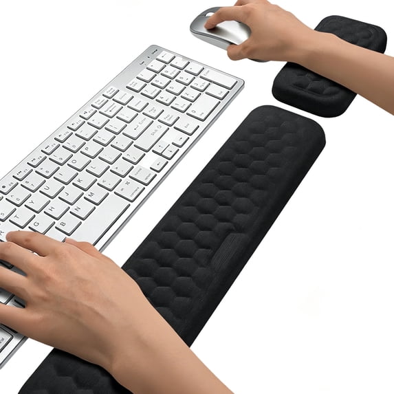 FIXPARTS Wrist Rest for Computer Keyboard,Non-Slip Silicone Base, Soft Memory Desk Pad for Office