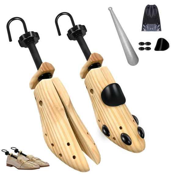 FIXPARTS Wooden Shoe Stretcher,4-Way Shoe Expander Widener,Shoe Tree Wide feet for Women & Men,Pair