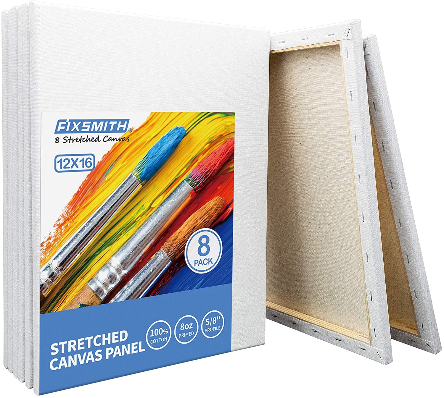 FIXSMITH Canvases for Painting, 8x10 inch Canvas Boards, Super Value 30 Pack White Blank Canvas Panels, 100% Cotton Primed,Painting Art Supplies for