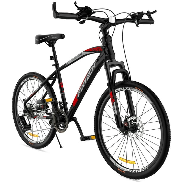 FIXTECH 26 Inch Mountain Bike with Aluminum Frame Disc Brakes for Men Women MTB Bicycle Trail