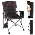 thumbnail image 1 of FIXTECH 450lbs Heavy Duty Folding Camping Chair with Cooler Bag, Side Pocket&Cup Holder - Portable Outdoor Lawn Chair for Adults, Ergonomic Design & Sturdy Frame for Camping, Picnics, Beach, Backyard, 1 of 13