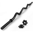 thumbnail image 1 of FIXTECH 47'' Curl Bar with Collars for All Standard 1" Plates, 220-Pound Capacity, Black, 1 of 7