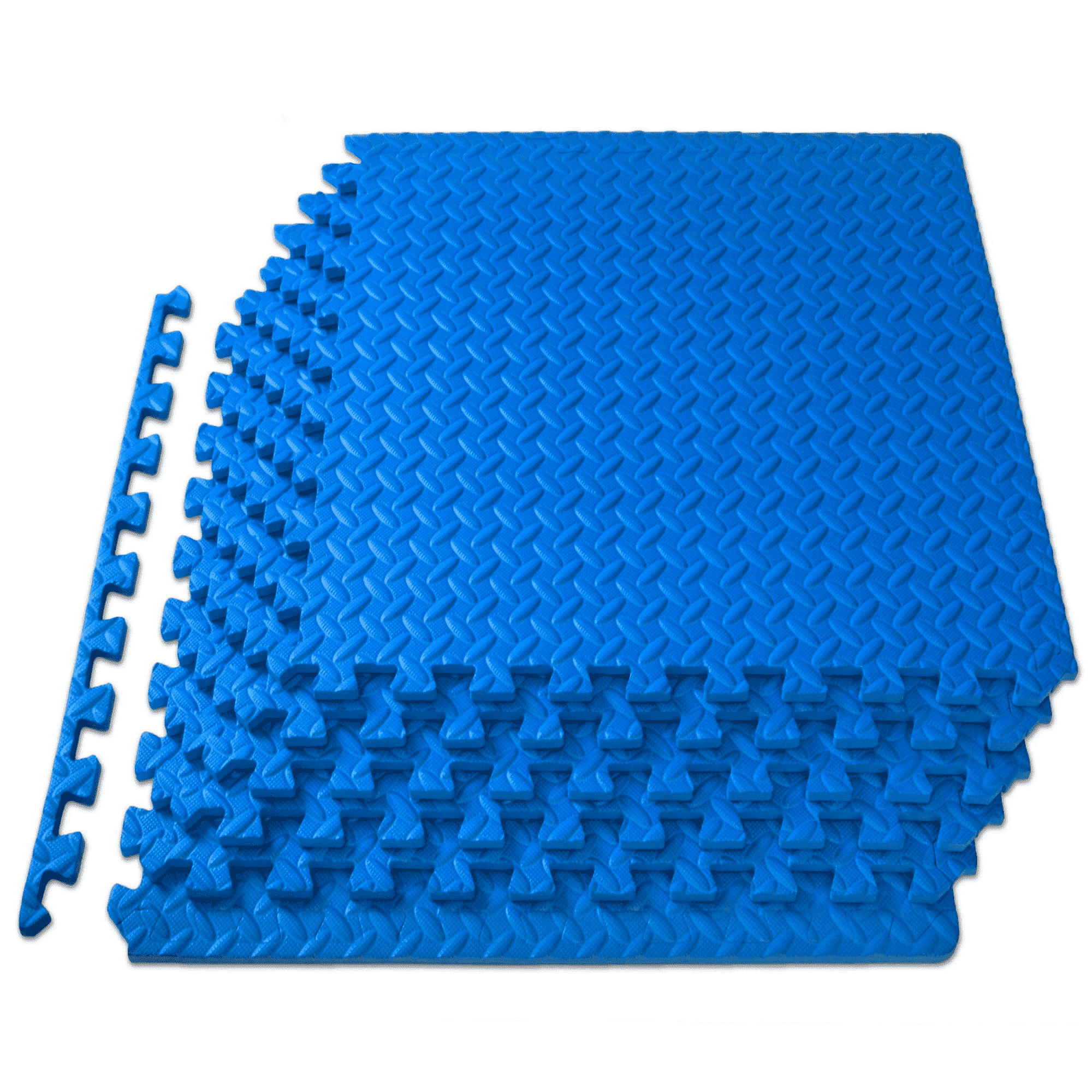 FIXTECH Puzzle Exercise Mat, EVA Interlocking Foam Floor Tiles For Home Gym, Mat For Home Workout Equipment, Floor Padding For Kids, Blue, 24 In X 24 In X ½ In, 24 Sq Ft - 6 Tiles