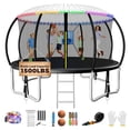 thumbnail image 1 of FIZITI 14FT 1500LBS Trampoline with Basketball Hoop for Kids,Pumpkin Outdoor Trampoline with Enclosure Net,Sprinkler,Light,Socks,Ladder, Recreational Backyard Trampoline Capacity for 7-8 Kids, 1 of 15