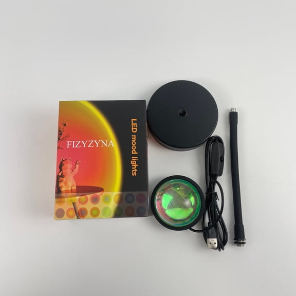 FIZYZYNA LED mood lights,Sunset Projection Lamp, Sunset Lamp RGB 16 Colors, 360 Degree Rotation Sunset Light Projector, Rainbow Projection Lamp LED Night Light for Bedroom, Party, USB Port