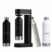 FIZZIT SPB-1C-1SSBW FIZZIT Duo Hydration Set Includes soda maker, 1 CO2 cylinder & 2 stainless bottles Black + White