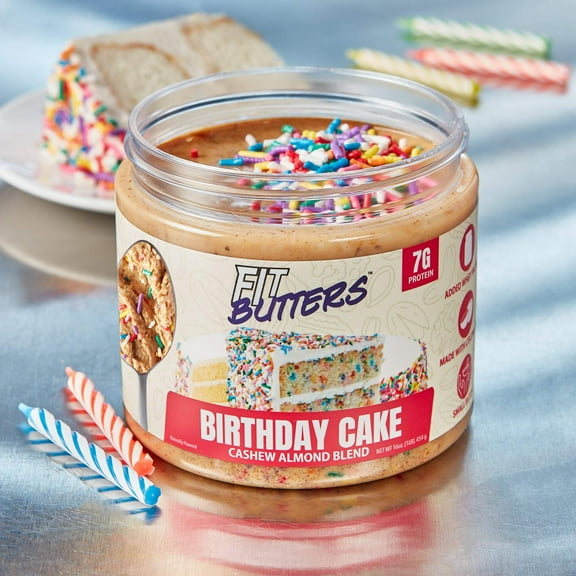 FIt Butters Birthday Cake Cashew Almond Butter