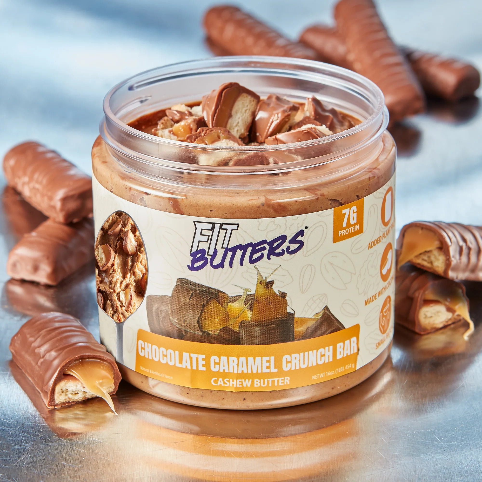 FIt Butters Chocolate Caramel Crunch Bar Cashew Butter