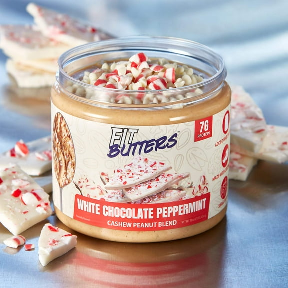 FIt Butters White Chocolate Peppermint Cashew Peanut Butter