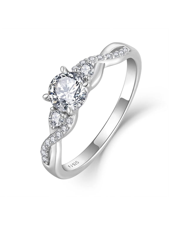 Promise Ring for Her 925 Sterling Silver Engagement Ring Anniversary Wedding Eternity Ring for Women Size 10