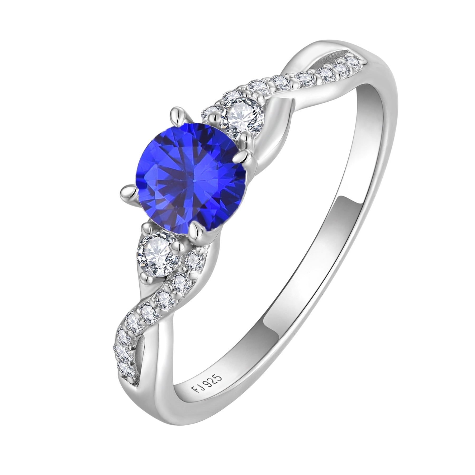 Stember D Rings FJ Promise Rings for Her 925 Sterling Silver Engagement Ring ...