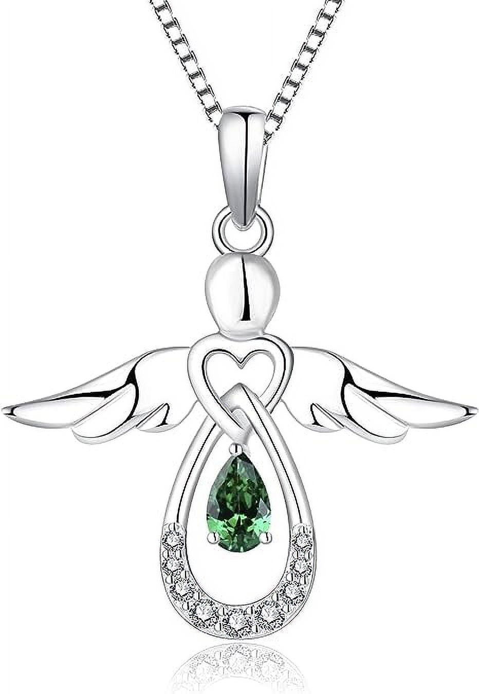 Gloria Duchin May Birthstone Angel Ornament and Necklace Set