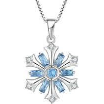 Qiaocaity Temperament Gemstone Snowflake Necklace Female Jewelry ...
