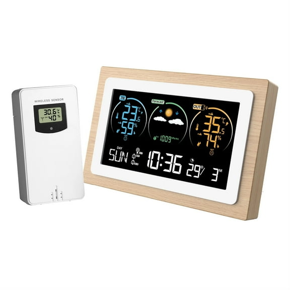 FJ3399C Wireless Weather Station Outdoor Indoor Sensor Thermometer Hygrometer Digital Snooze Alarm Clock Barometer Forecast