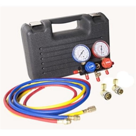 FJC Aluminum Manifold Gauge Set in Blow Mold Case