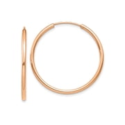 FJC Finejewelers 10 kt Rose Gold Endless Polished Endless Tube Hoop Earrings 30 mm x 30 mm