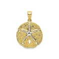 thumbnail image 1 of FJC Finejewelers 10 kt Two Tone Gold Two Tone Sand Dollar with Starfish Charm 22 x 20 mm, 1 of 4