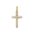 thumbnail image 1 of FJC Finejewelers 10 kt Two Tone Gold Two-tone Fancy Cross Charm 35 x 18 mm, 1 of 5