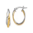 thumbnail image 1 of FJC Finejewelers 10 kt Two Tone Gold Two-tone Polished Hoop Earrings 20 mm x 14 mm, 1 of 6