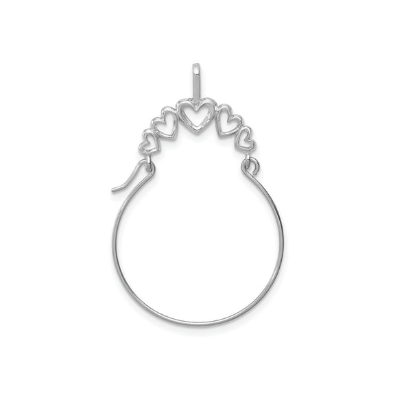FJC Finejewelers 10 kt White Gold Charm Holder Polished 5-Heart Charm Holder 38.5 mm x 15.7 mm