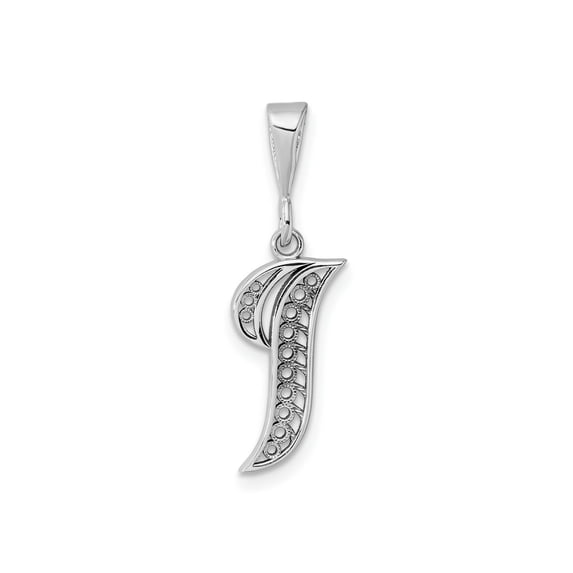 FJC Finejewelers 10 kt White Gold Filigree Initial I Charm