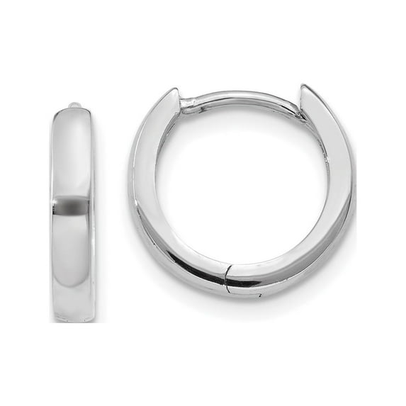 FJC Finejewelers 10 kt White Gold Hinged Huggie Hoop Polished Earrings 9 mm x 2 mm