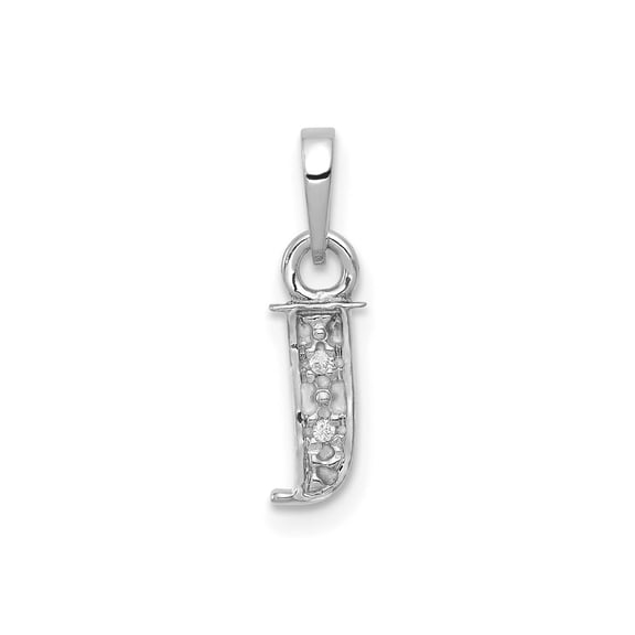 FJC Finejewelers 10 kt White Gold Initial J Charm 15 x 8 mm
