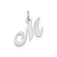 thumbnail image 1 of FJC Finejewelers 10 kt White Gold Small Fancy Script Initial M Charm 16 mm x 17 mm, 1 of 4