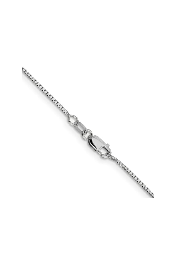 FJC Finejewelers 10 kt White Gold Sparkle Octagonal Box Chain 18 Inches x 0.95 mm