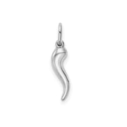 FJC Finejewelers 10 kt White Gold Themed Hollow Italian 3D Horn Charm