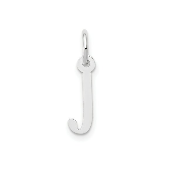 FJC Finejewelers 10 kt White Gold Themed Small Slanted Block Initial J Char 15 mm x 6 mm