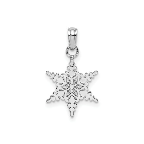 FJC Finejewelers 10 kt White Gold Themed Small Snowflake Charm 18.2 mm x 11.9 mm