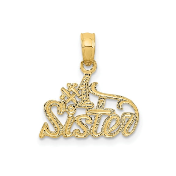 FJC Finejewelers 10 kt Yellow Gold #1 Sister Charm 16 x 15 mm