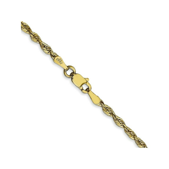 FJC Finejewelers 10 kt Yellow Gold 2.50mm Extra-Light Bright Cut Rope Chain 22 Inches x 2.5 mm
