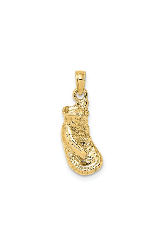 FJC Finejewelers 10 kt Yellow Gold 2-D Polished / Textured Single Boxing Glove Charm 16 x 7 mm