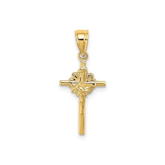 FJC Finejewelers 10 kt Yellow Gold 2-D Starburst Crucifix Charm 22 x 12 mm