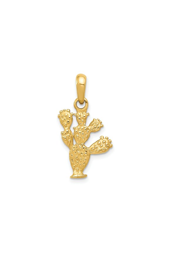 FJC Finejewelers 10 kt Yellow Gold 3-D Cactus Charm 26 x 14 mm