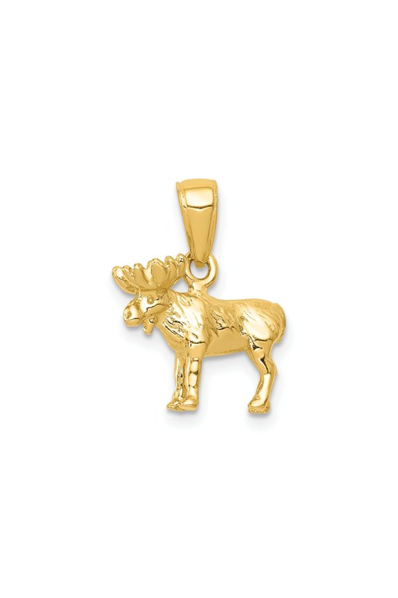 FJC Finejewelers 10 kt Yellow Gold 3-D Moose Charm 16 x 14 mm