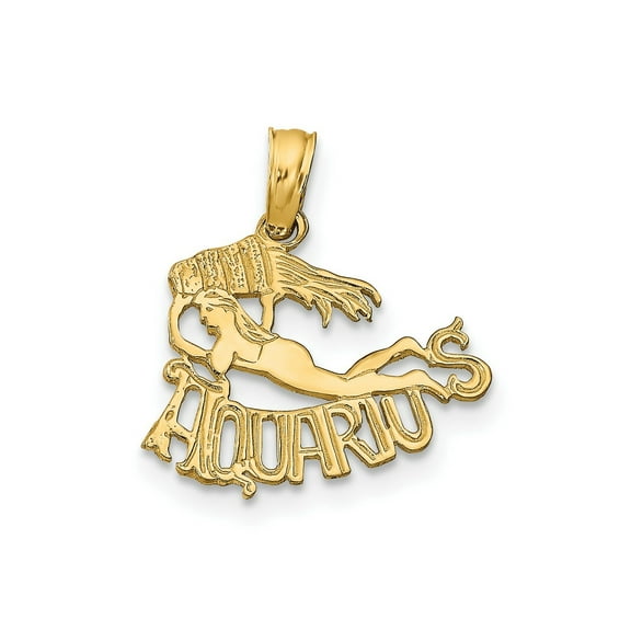 FJC Finejewelers 10 kt Yellow Gold AQUARIUS Zodiac Charm 17 x 16 mm
