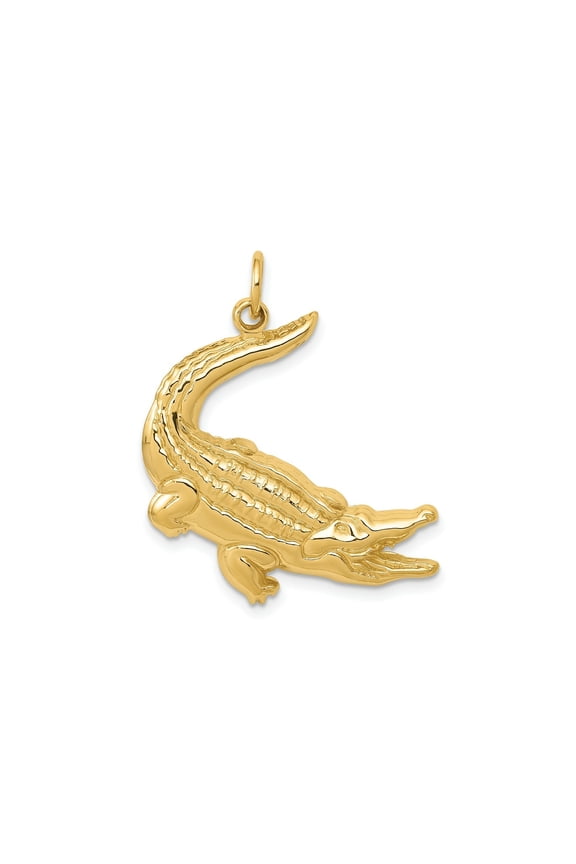 FJC Finejewelers 10 kt Yellow Gold Alligator Charm 31 x 23 mm