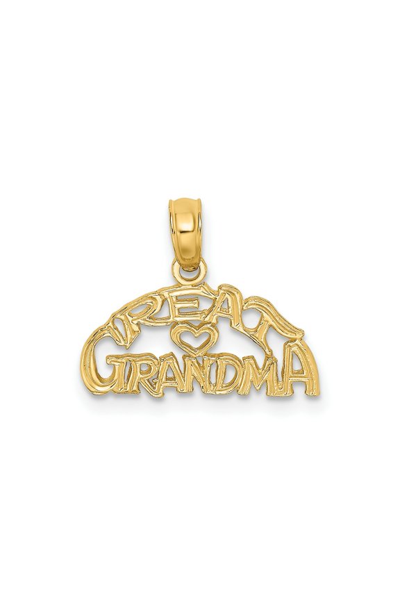 FJC Finejewelers 10 kt Yellow Gold Block and Engraved GREAT GRANDMA Charm 11 x 16 mm