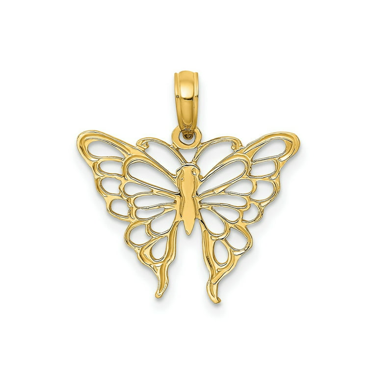 FJC Finejewelers 10 kt Yellow Gold Butterfly Charm 20 x 20 mm