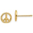 thumbnail image 1 of FJC Finejewelers 10 kt Yellow Gold Button Polished Peace Symbol Post Earrings 8 mm x 8 mm, 1 of 6