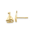 thumbnail image 1 of FJC Finejewelers 10 kt Yellow Gold Button Sail Boat Earrings 10 mm x 7 mm, 1 of 6