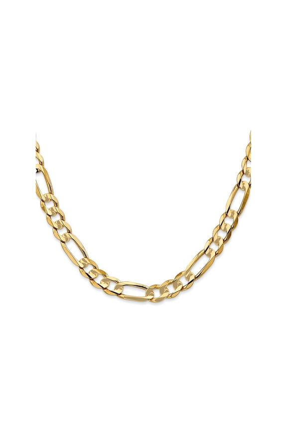 FJC Finejewelers 10 kt Yellow Gold Concave Figaro Chain 20 Inches x 6.75 mm