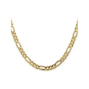 FJC Finejewelers 10 kt Yellow Gold Concave Figaro Chain Bracelet 7 Inches x 5.25 mm