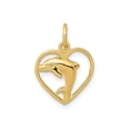 thumbnail image 1 of FJC Finejewelers 10 kt Yellow Gold Dolphin in Heart Charm 19 x 14 mm, 1 of 5