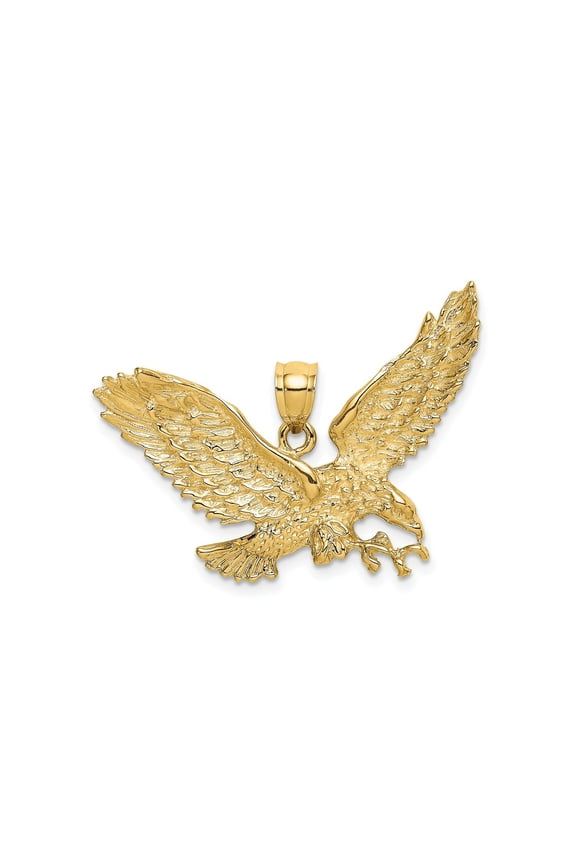FJC Finejewelers 10 kt Yellow Gold Eagle with Beak Touching Claws Charm 31 x 34 mm