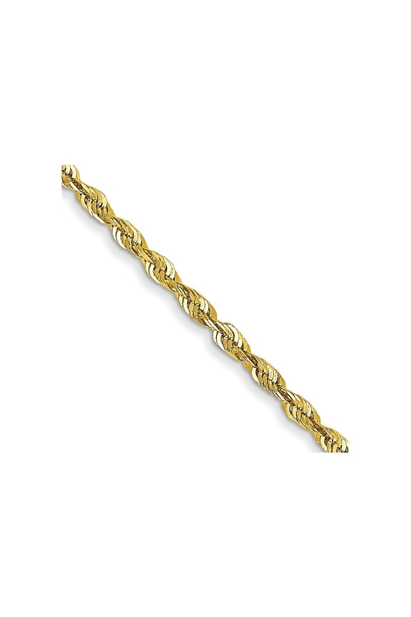 FJC Finejewelers 10 kt Yellow Gold Extra-Light Bright Cut Rope Chain 22 Inches x 1.5 mm